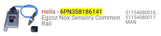 EGSOZ NOX SENSORU COMMONRAIL MAN 51154 080 011-018
